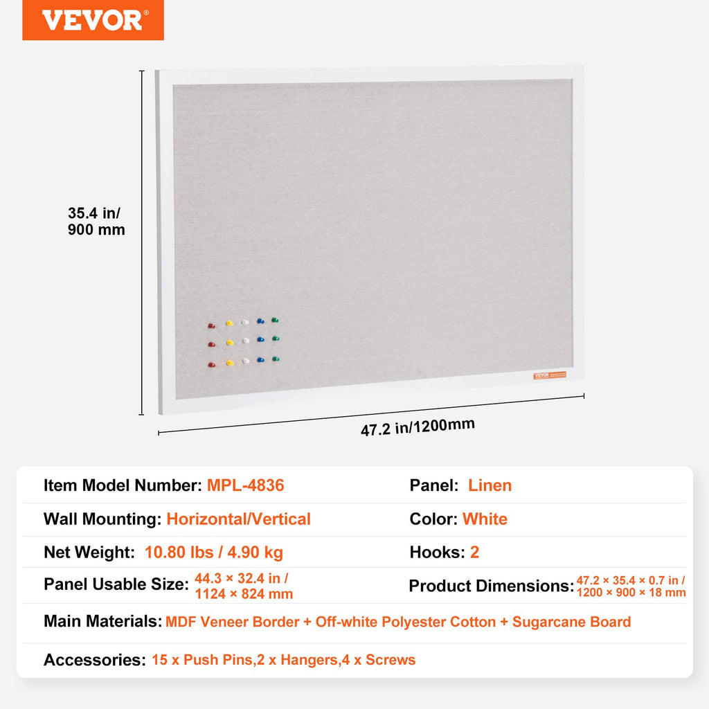 Skelbimų lenta VEVOR MPL-4836, 120x90 cm
