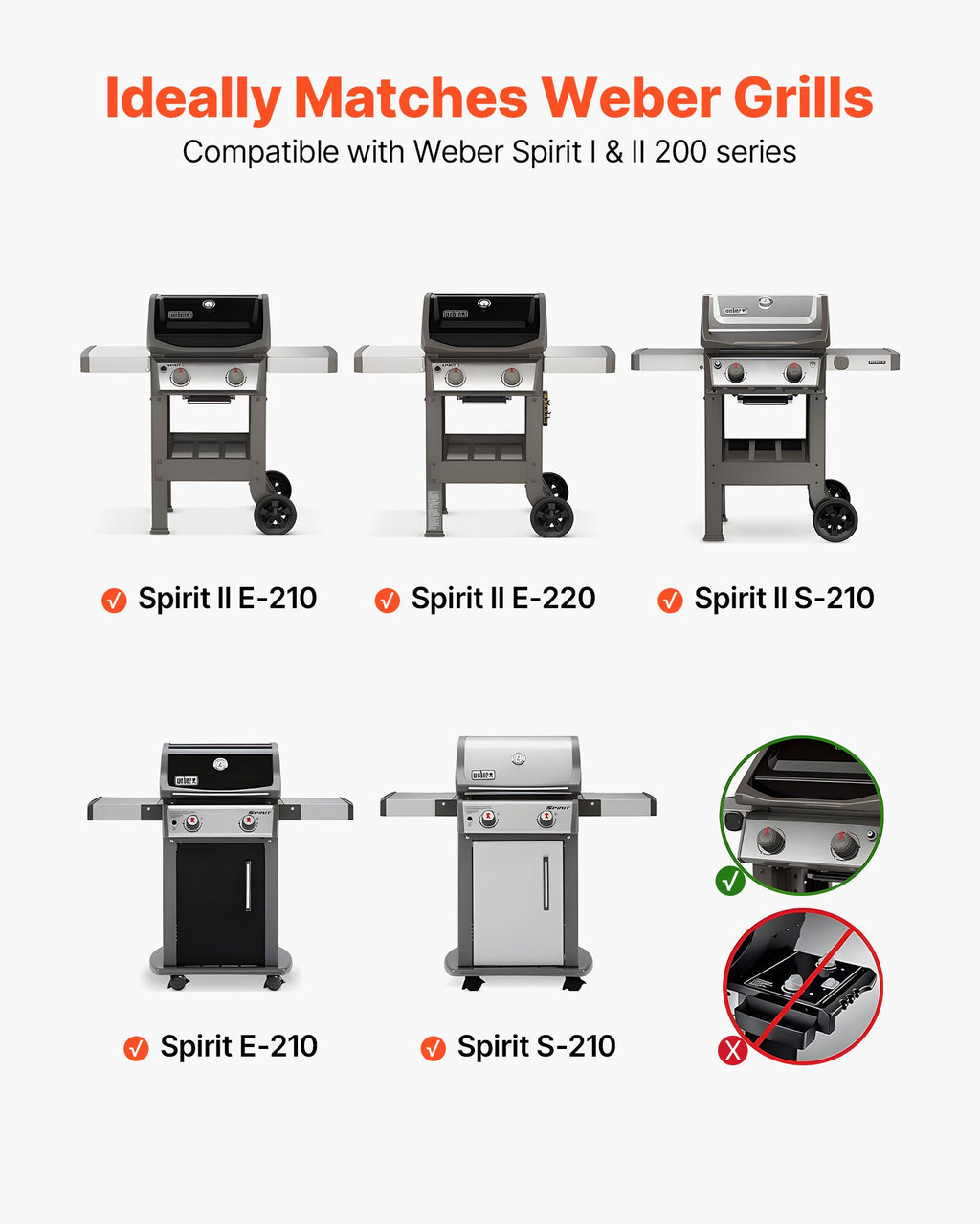 Kepsninės aromato plokštelės VEVOR Weber Spirit I & II 200, 39 cm