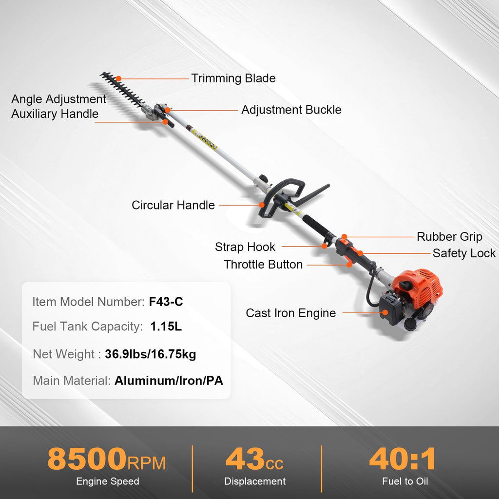 Daugiafunkcis sodo įrankis VEVOR F43-C, 43 cm³