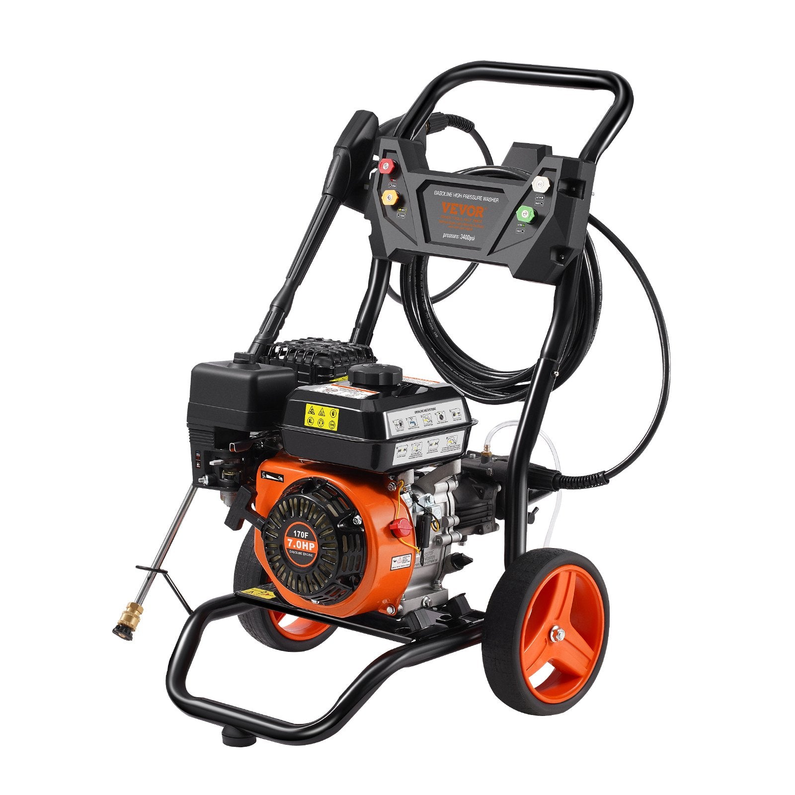 Benzininis aukšto slėgio plovimo įrenginys VEVOR 170D, 3400 PSI