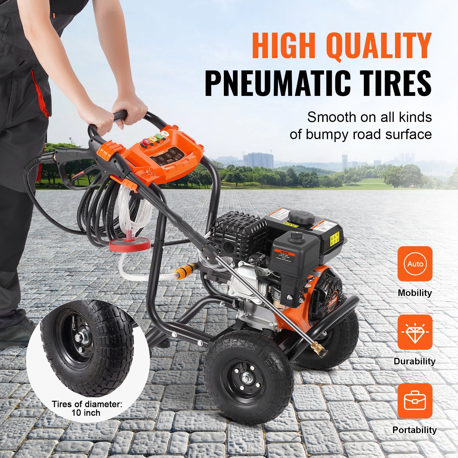 Benzininis aukšto slėgio plovimo įrenginys VEVOR 170B, 3500 PSI