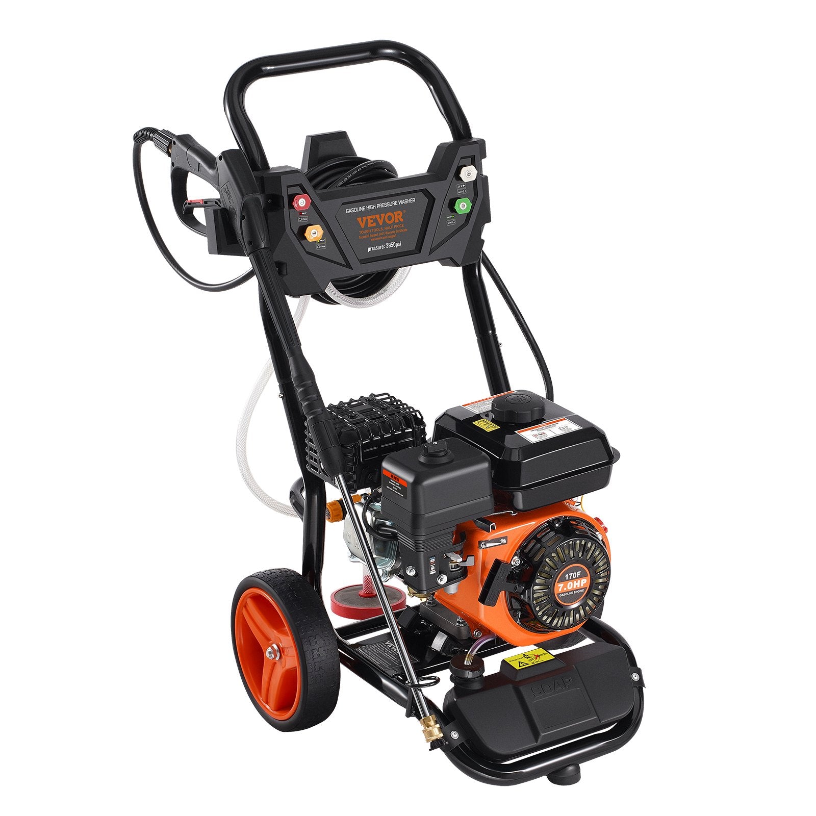 Benzininis aukšto slėgio plovimo įrenginys VEVOR 180D, 3950 PSI