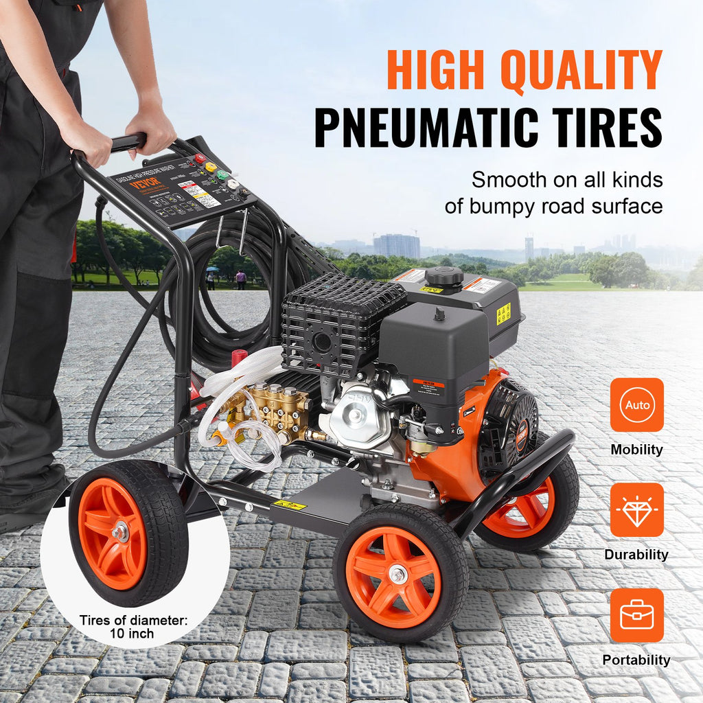 Benzininis aukšto slėgio plovimo įrenginys VEVOR G250A, 4400 PSI