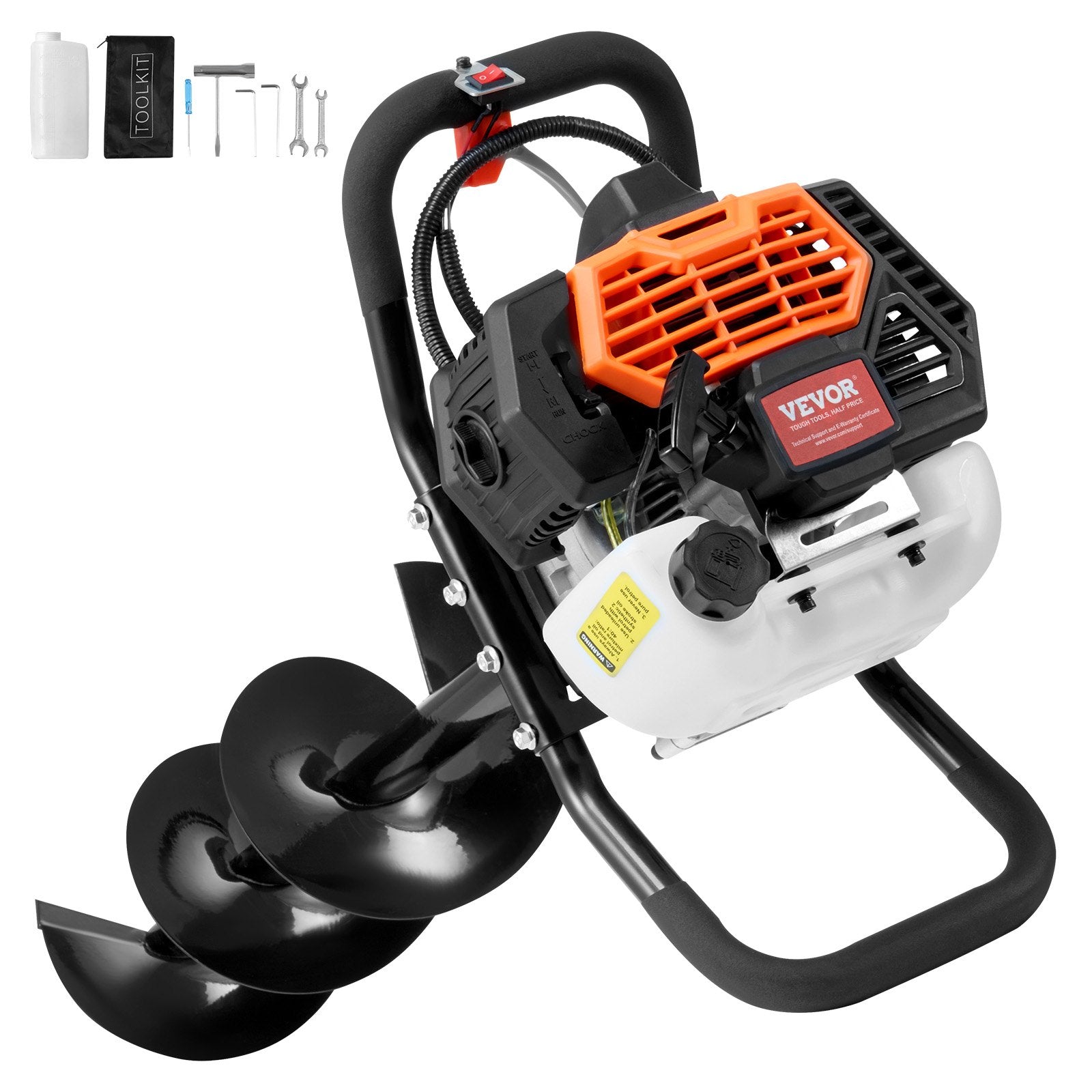 Benzininis žemės grąžtas VEVOR D43-F, 1250 W
