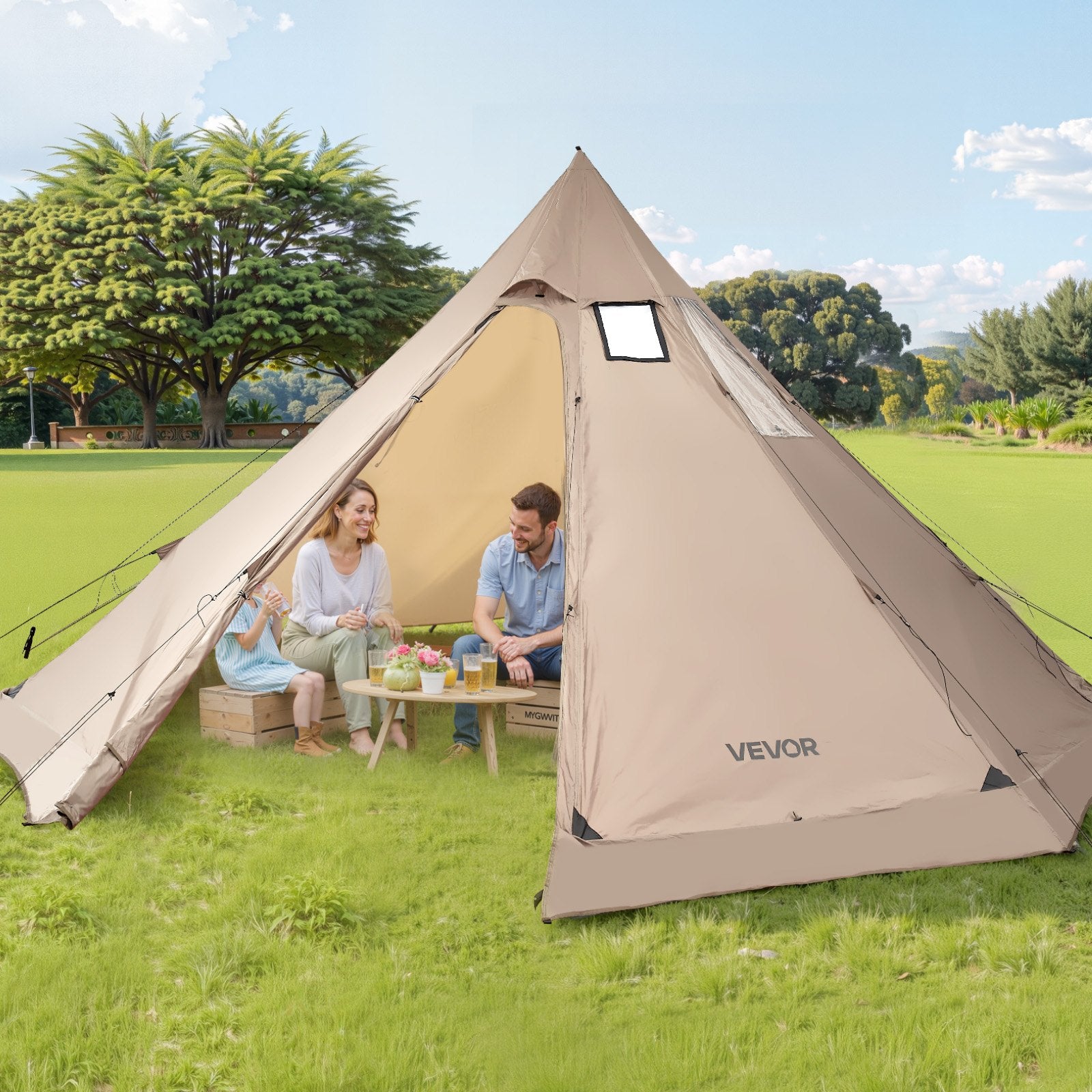 Keturių sezonų palapinė VEVOR DW258021, 4–6 asmenims