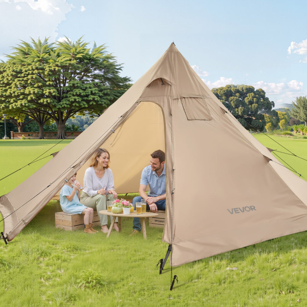 Keturvietė žieminė palapinė (tipis) VEVOR YT-02, su anga kaminui