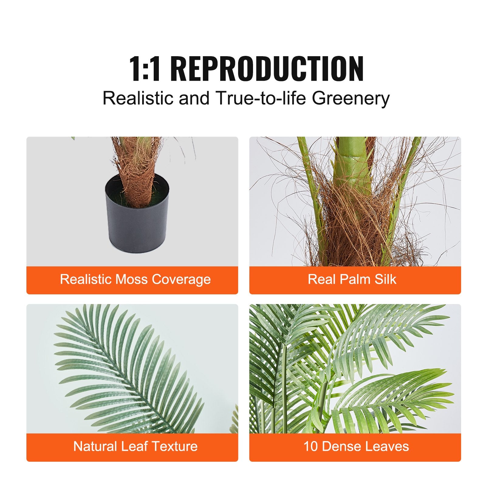 Dirbtinė arekinė palmė VEVOR LY-SS-001, 122 cm aukščio, 2 vnt.