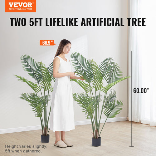 Dirbtinė palmė VEVOR LY-SS-002, 1,5 m aukščio, 2 vnt.