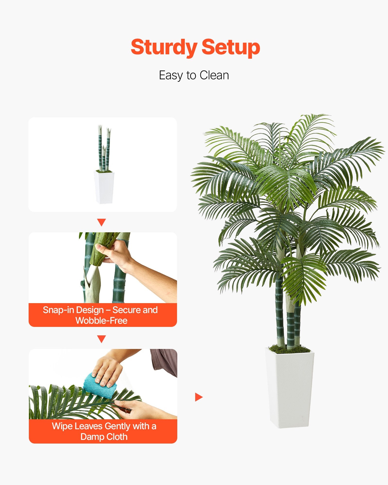 Dirbtinė areka palmė VEVOR FH-CGSWK180, 182,9 cm aukščio