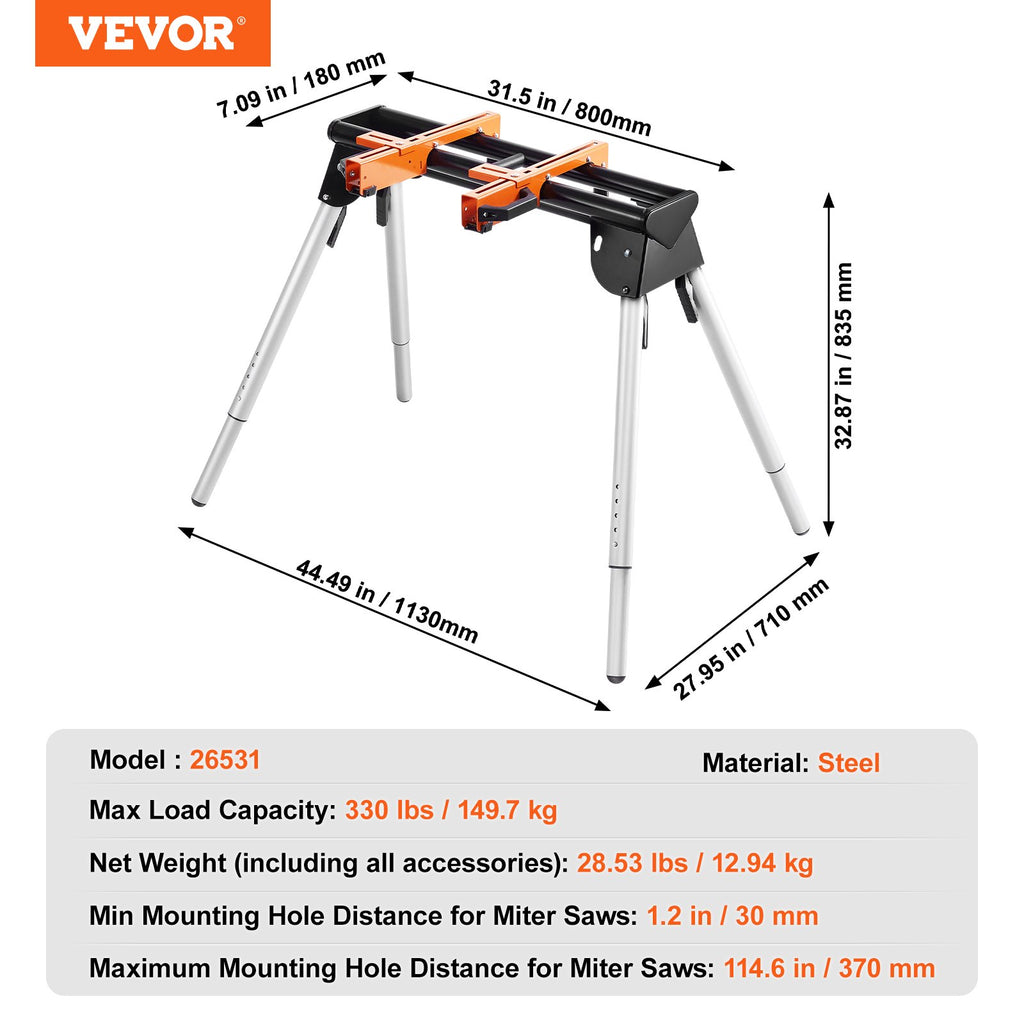 Skersavimo pjūklo stovas VEVOR 26531, 150 kg keliamoji galia