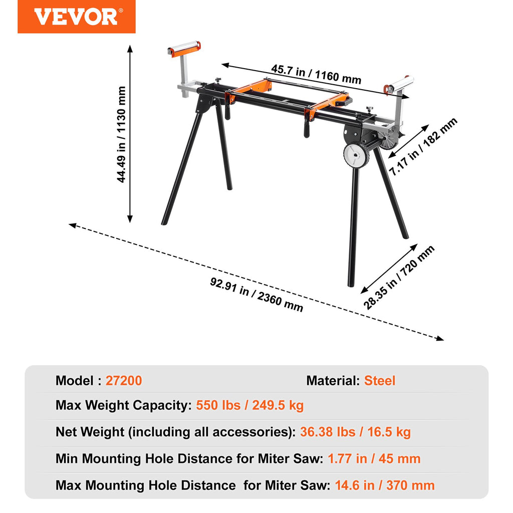 Skersavimo pjūklo stovas VEVOR 27200, 250 kg keliamoji galia