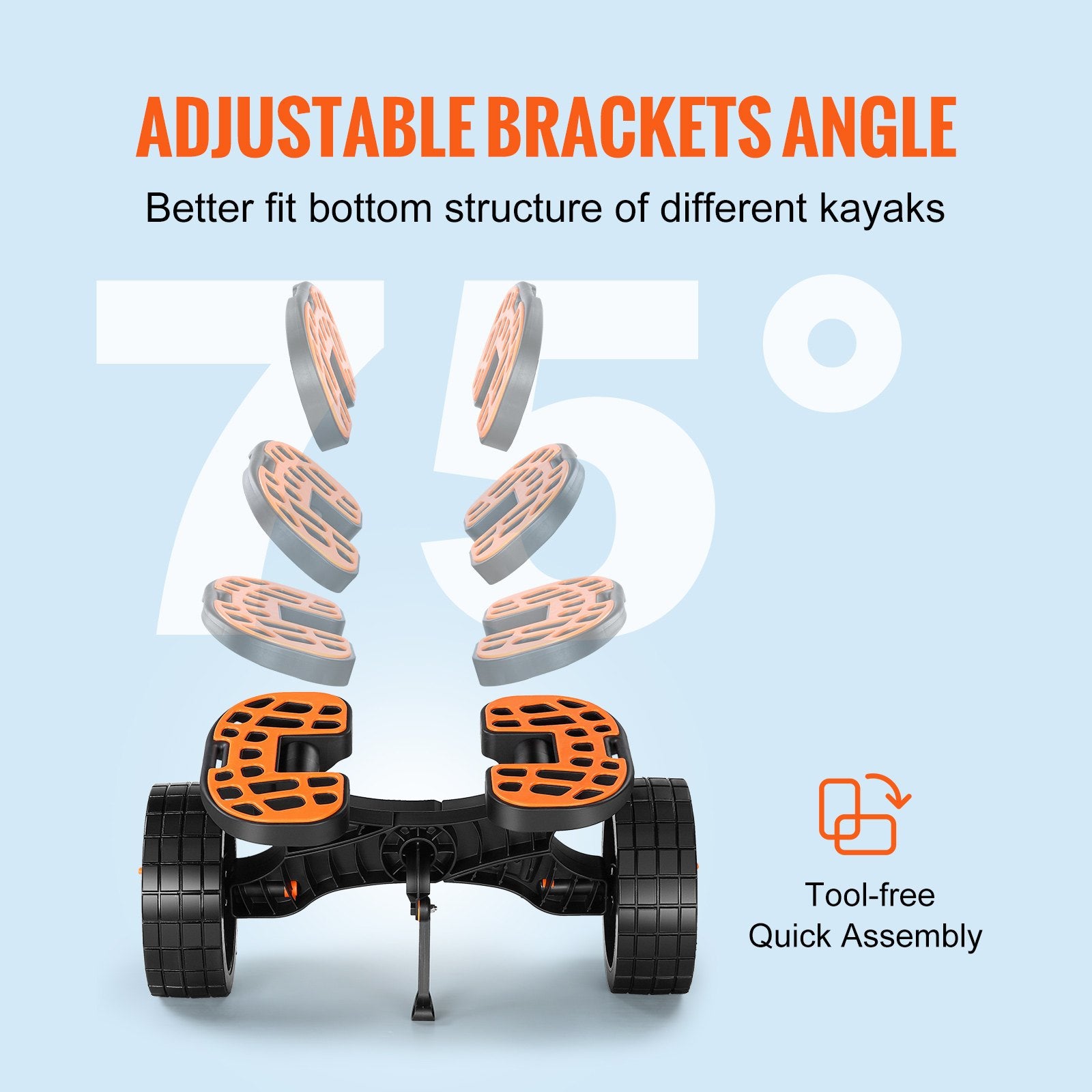 Baidarių vežimėlis VEVOR Heavy Duty, 145 kg keliamoji galia