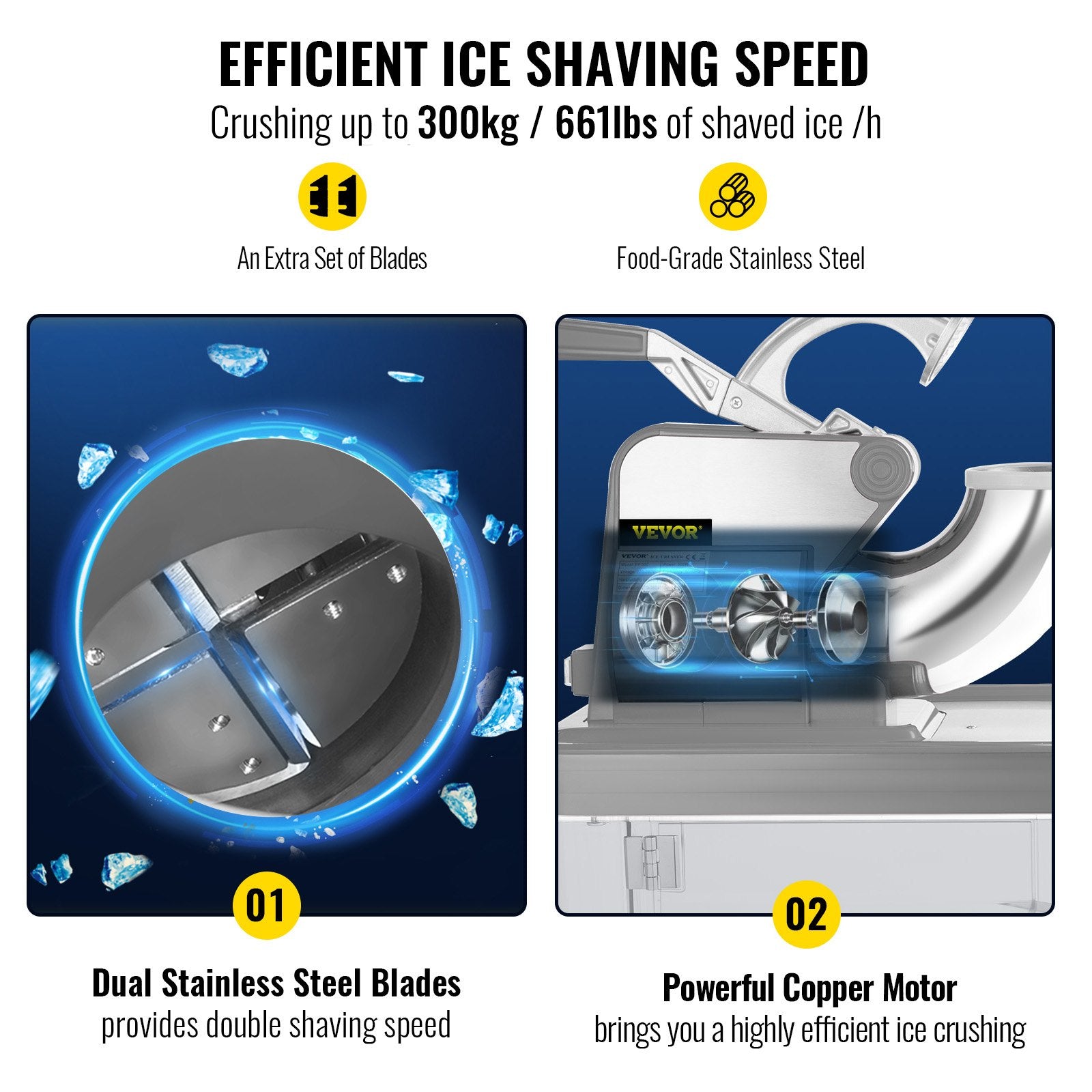 Ledo smulkintuvas VEVOR Snow Cone Machine, 180 kg/val.