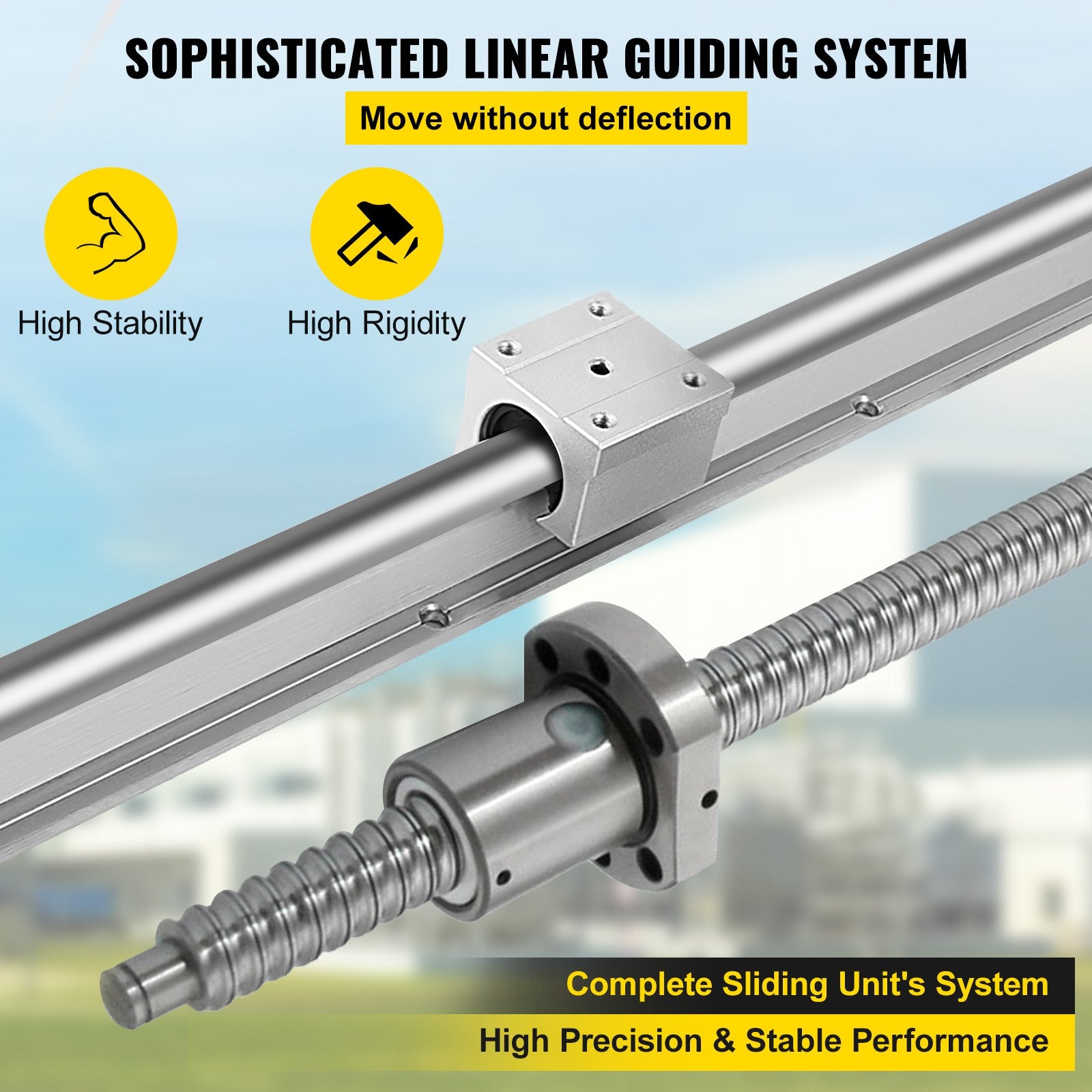 Linijinių kreipiančiųjų ir rutulinių sraigtų rinkinys VEVOR SBR20 RM1605, 350/650/1050 mm