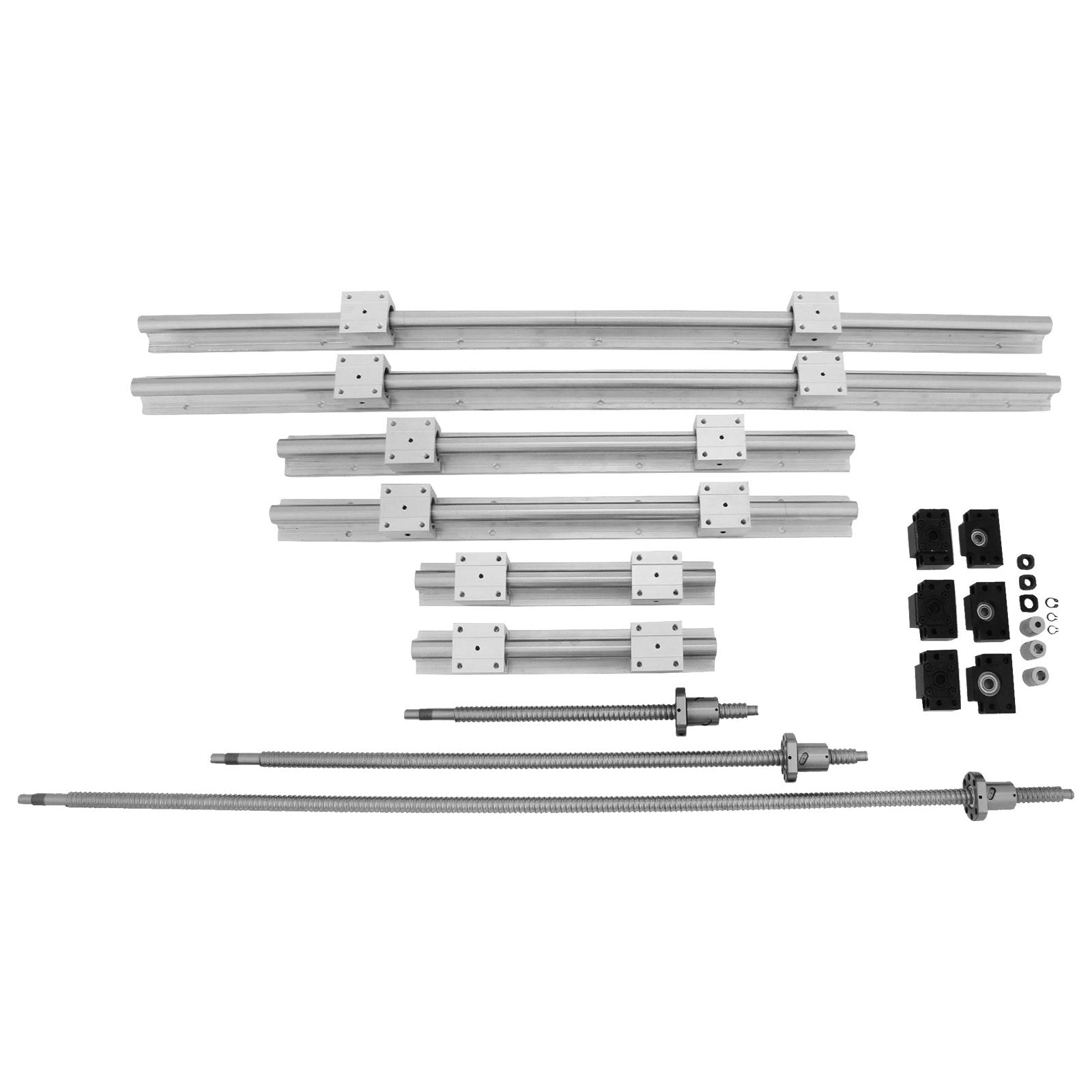 Linijinių kreipiančiųjų ir rutulinių sraigtų rinkinys VEVOR SBR20 RM1605, 350/650/1050 mm