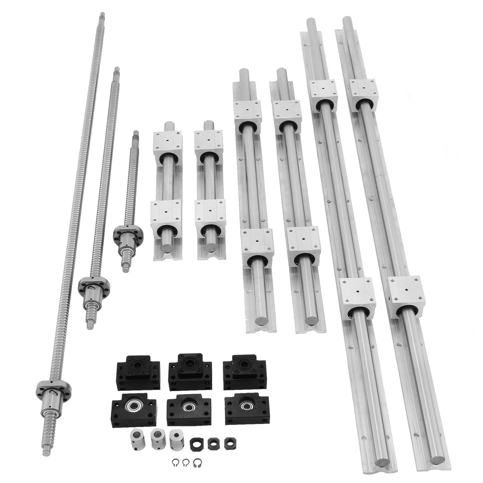 Linijinių kreipiančiųjų ir rutulinių sraigtų rinkinys VEVOR SBR20 RM1605, 350/650/1050 mm