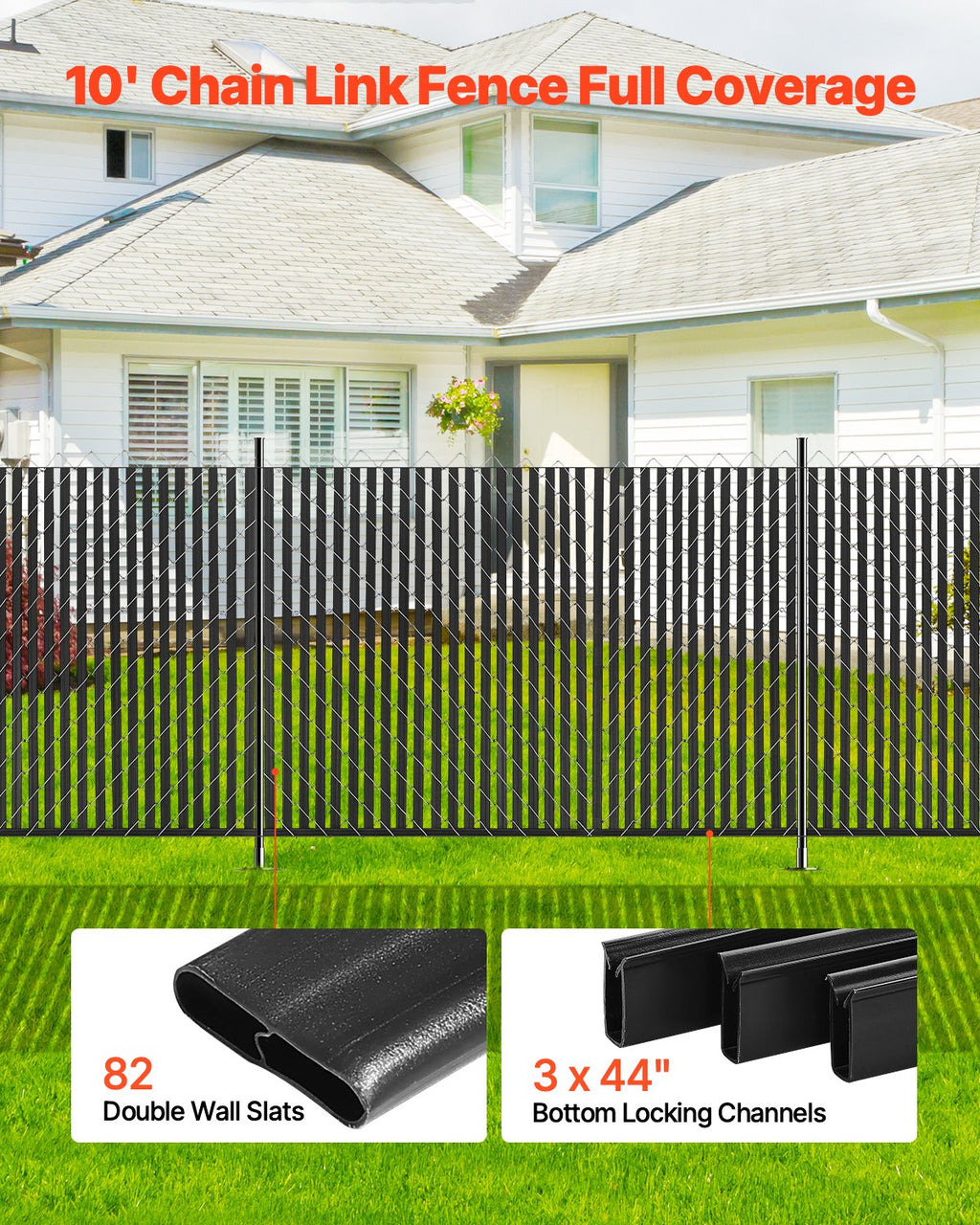 Tvoros uždangos juostos VEVOR PE FENCE 005, 1,8 m aukščio tvorai