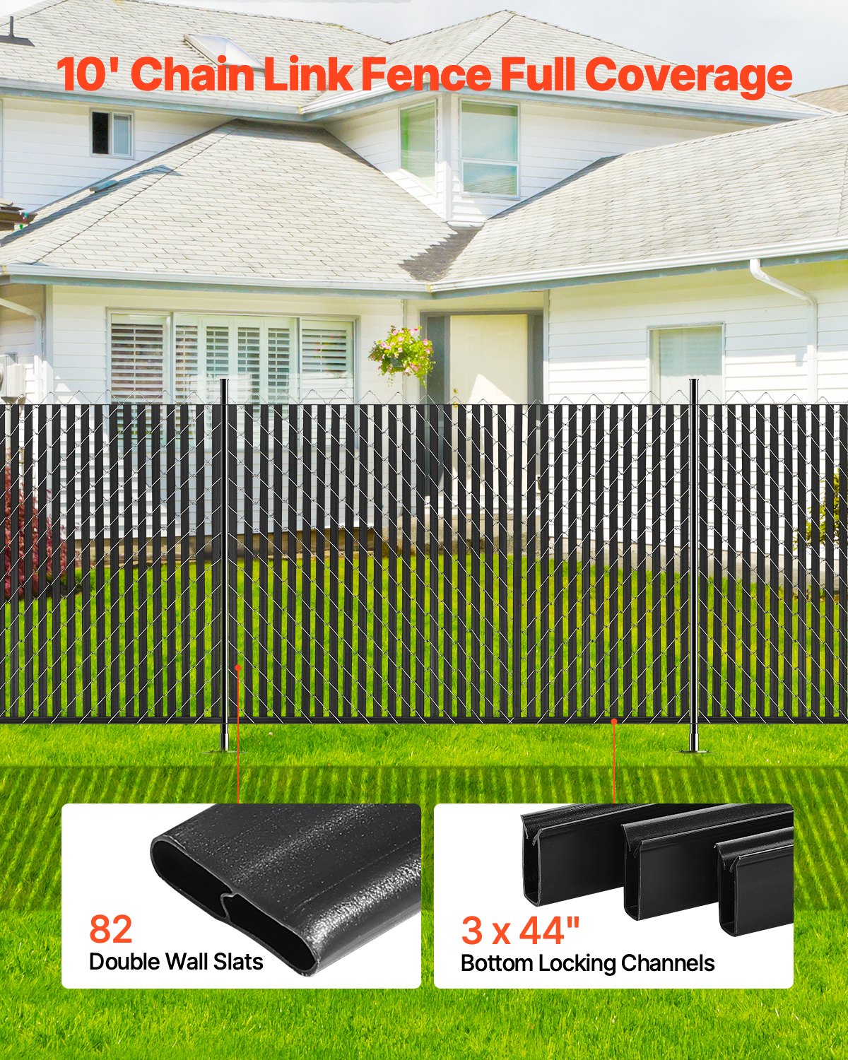 Tvoros uždangos juostos VEVOR PE FENCE 005, 1,8 m aukščio tvorai