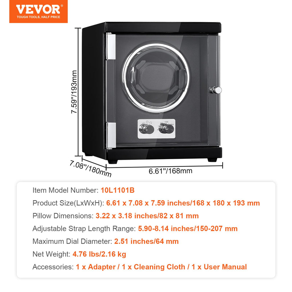 Automatinis laikrodžių prisukimo dėklas VEVOR 10L1101B, su Mabuchi varikliu