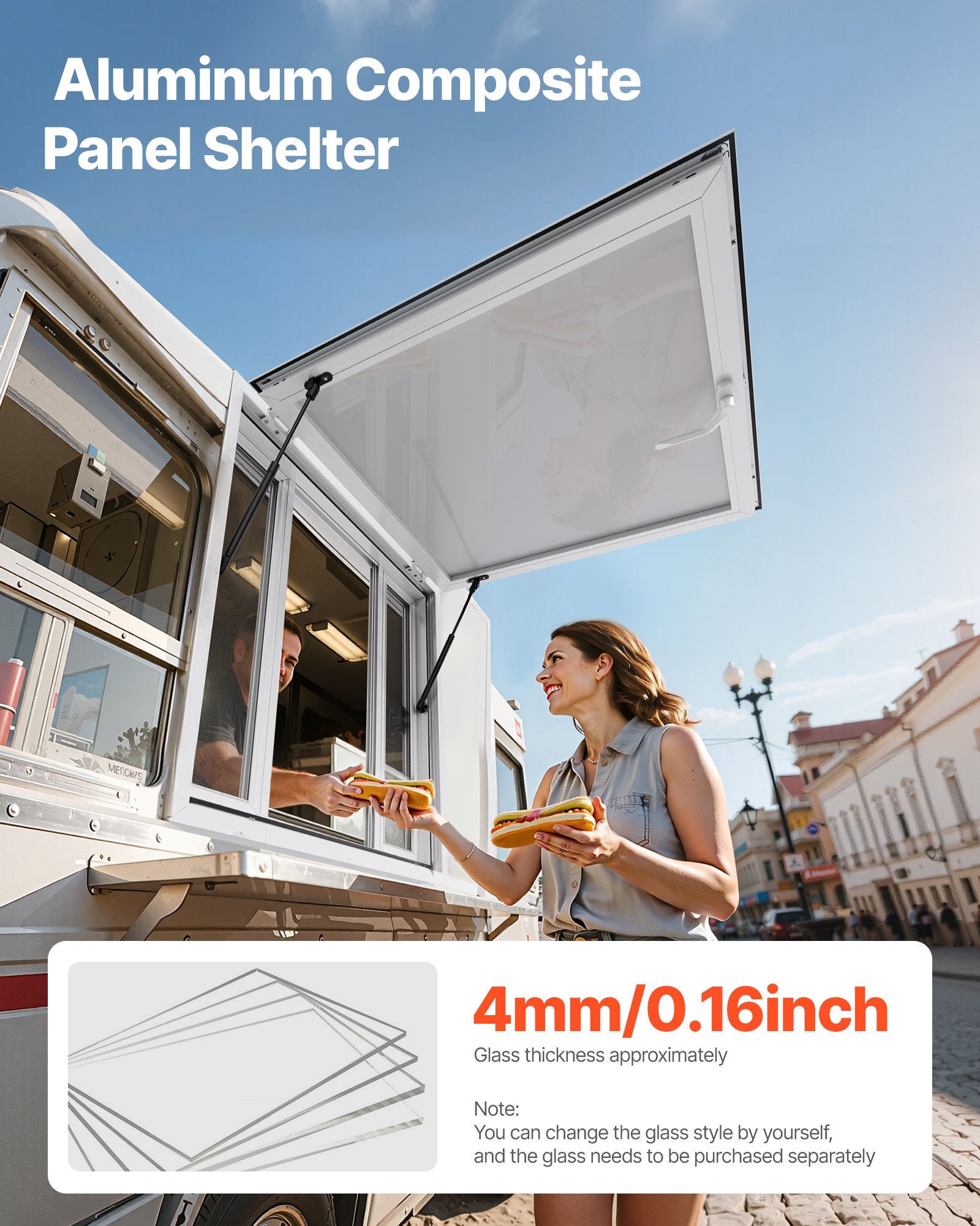Prekybinis langas VEVOR DPSCFWCK, 92x92 cm