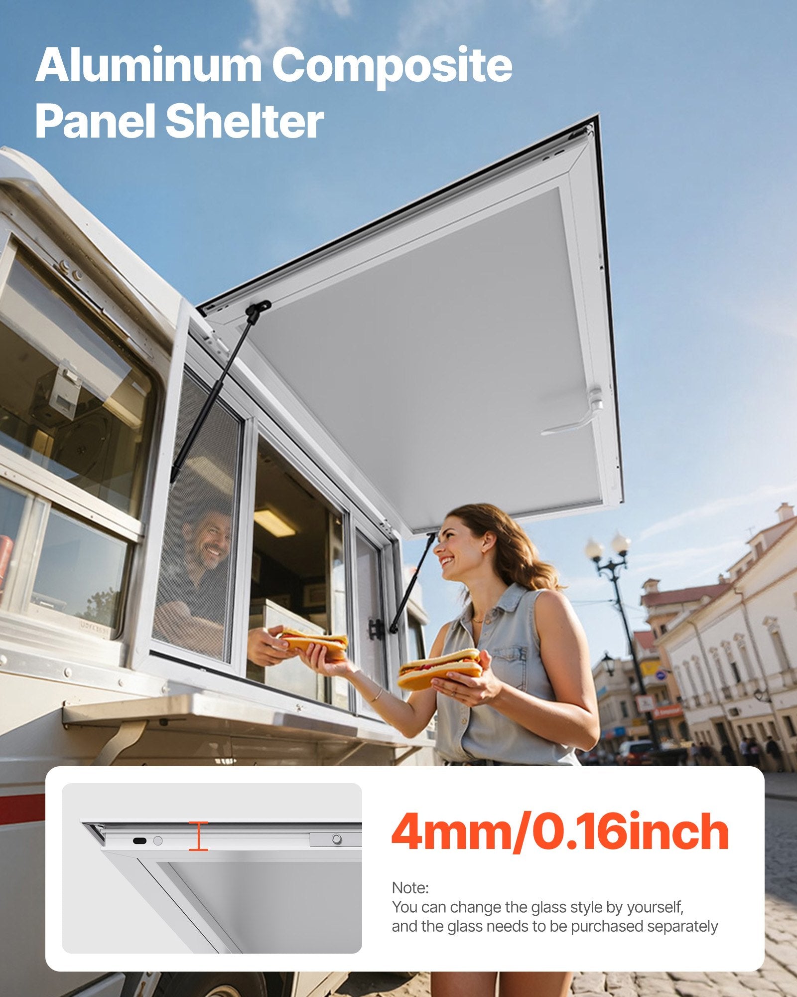 Prekybinis langas VEVOR DPSCFWCK, 135x84 cm