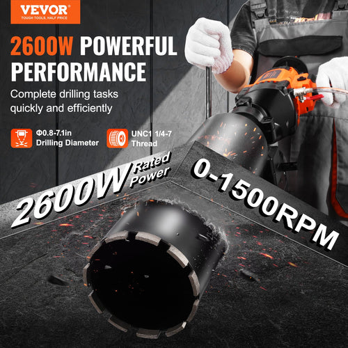 Deimantinio gręžimo mašina VEVOR Z1Z-CF-9180, 2600W