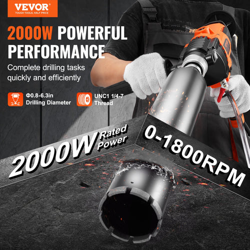 Deimantinio gręžimo mašina VEVOR Z1Z-CF-9150, 2000W