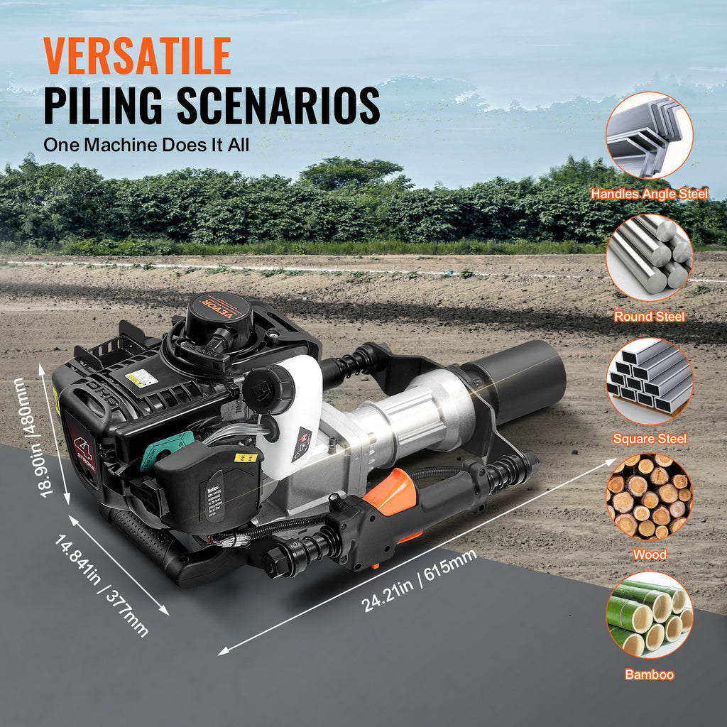 Benzininis polių kaltuvas VEVOR JH-68, 1000 W