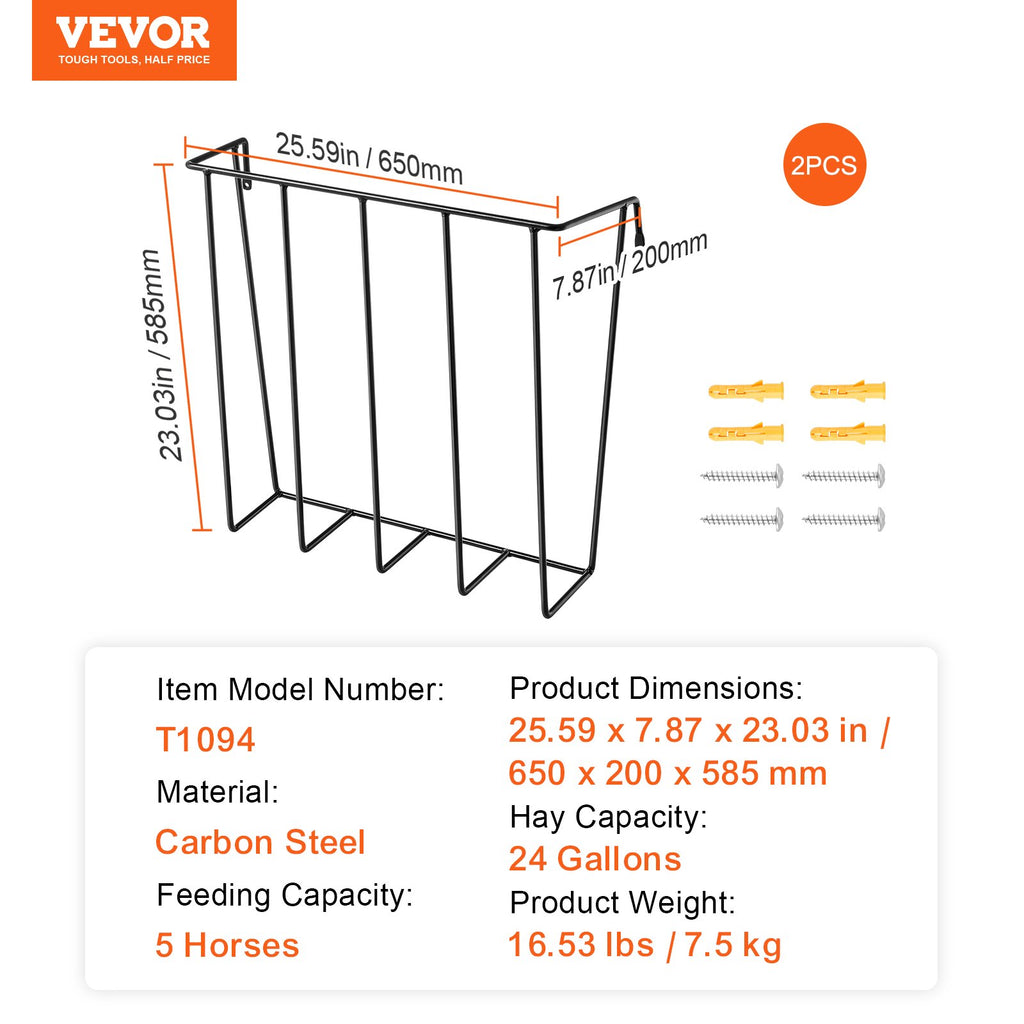 Šieno šėrykla VEVOR T1099, 2 vnt., 90 l talpa