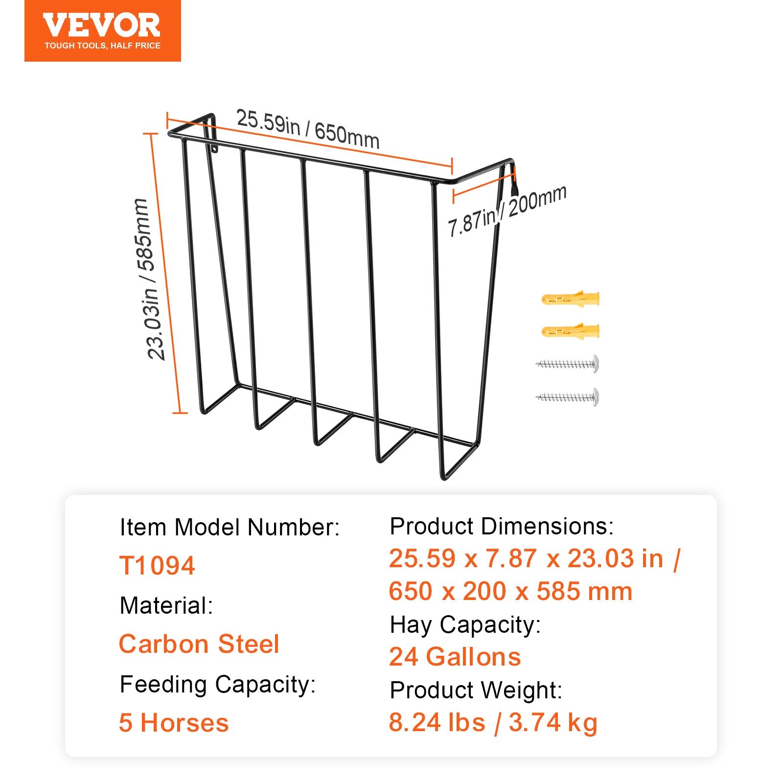 Šieno šėrykla VEVOR T1094, 90 l talpos