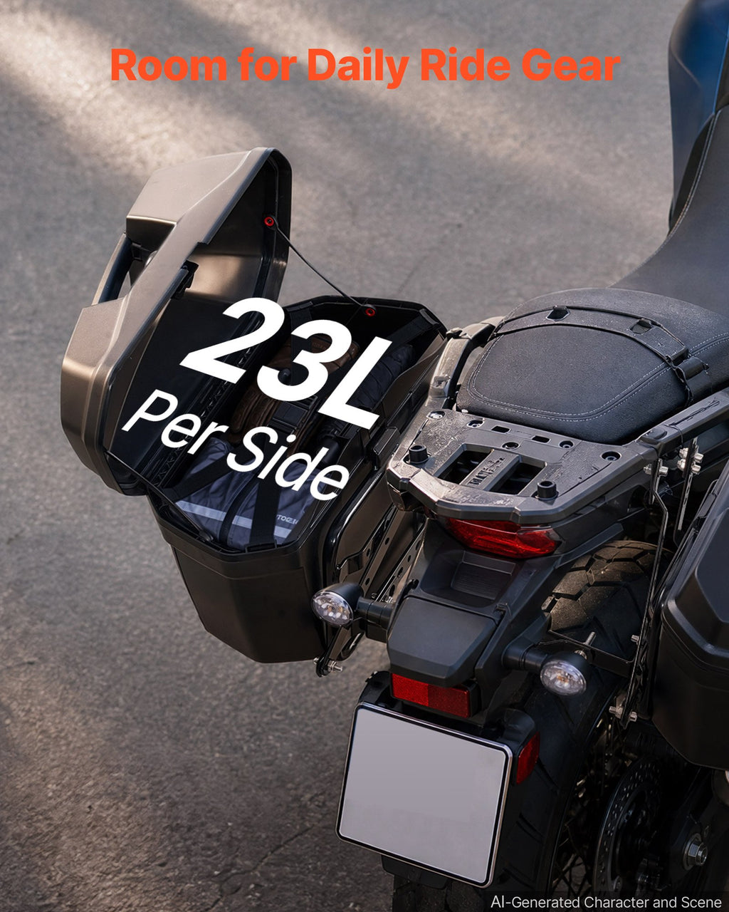 Motociklo šoninių dėžių komplektas VEVOR V-36, 46 l