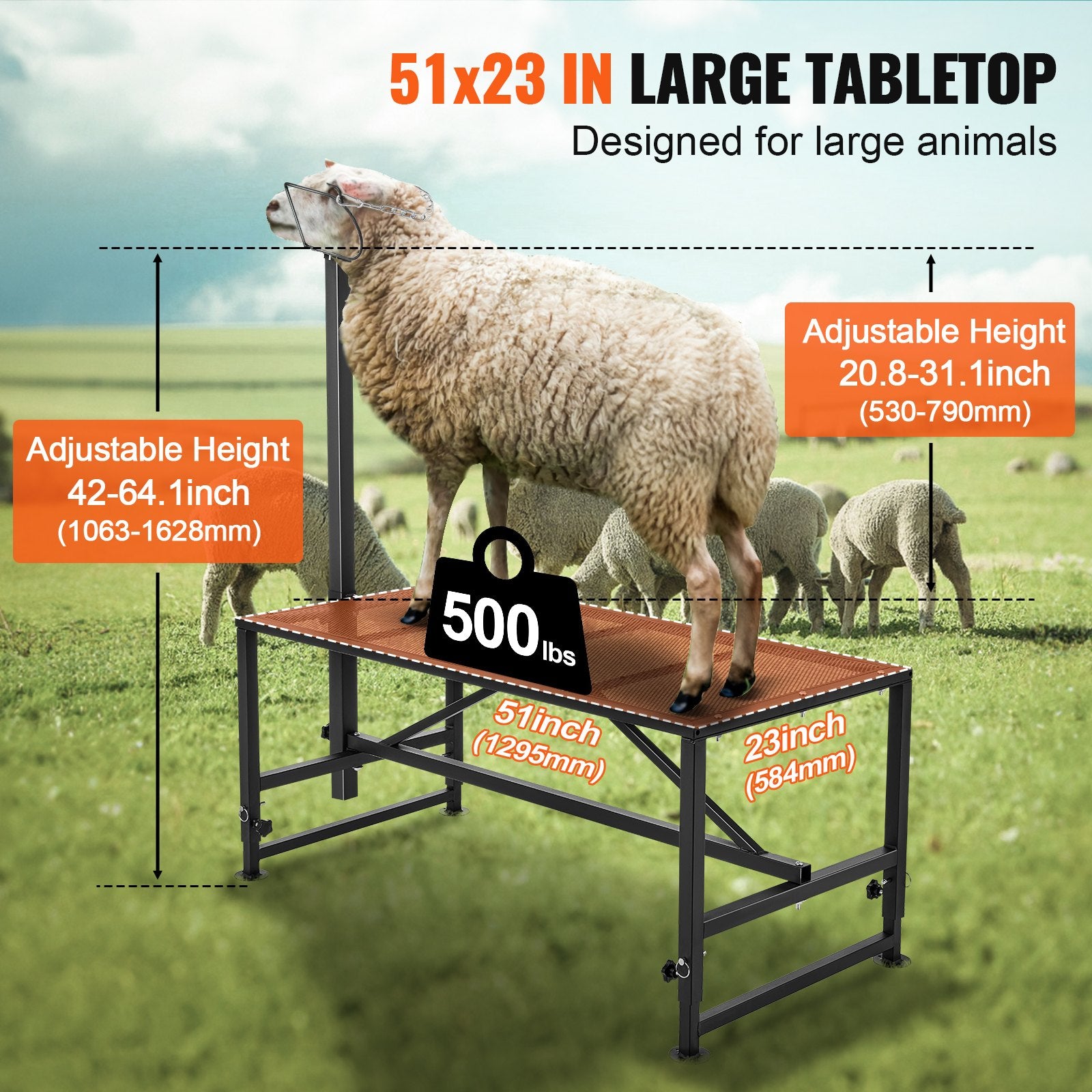 Ožkų ir avių priežiūros stalas VEVOR SCJ003-B, 226 kg keliamoji galia