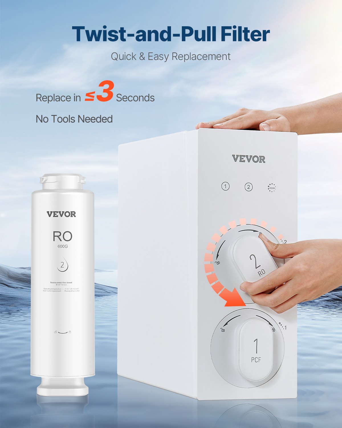 Atbulinio osmoso filtro kasetė VEVOR SS-008, 600 GPD