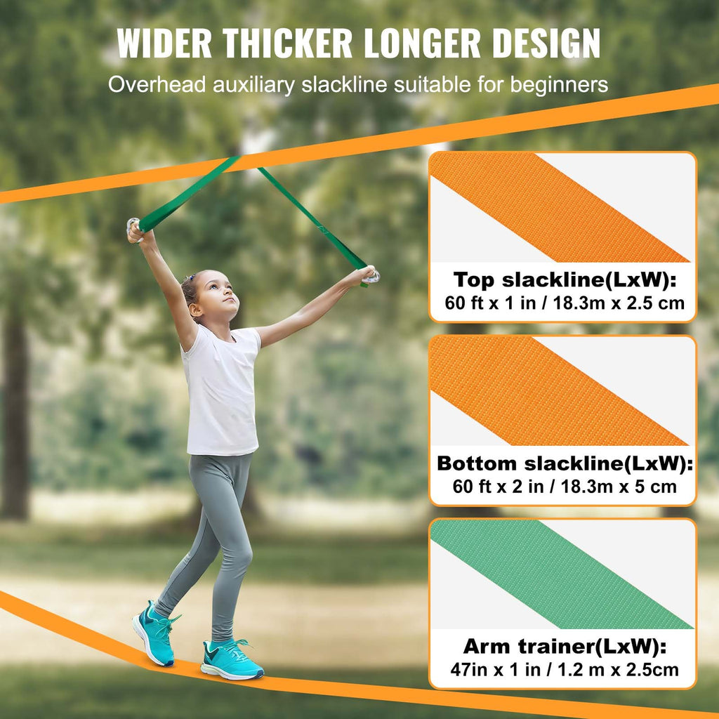 Vaikščiojimo juostos rinkinys (Slackline) VEVOR Pr-03-60, 18,3 m