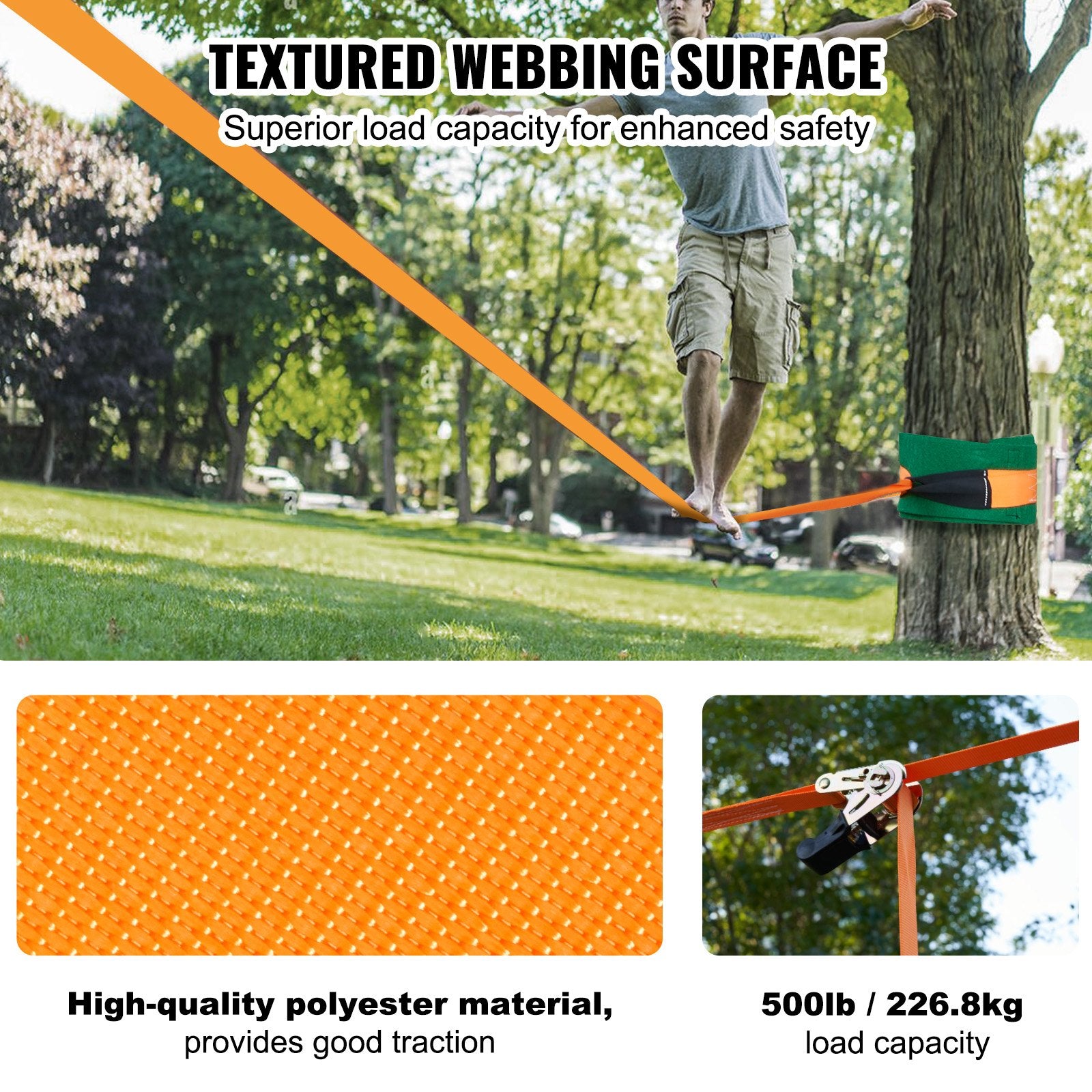 Vaikščiojimo juostos rinkinys (Slackline) VEVOR Pr-03-60, 18,3 m