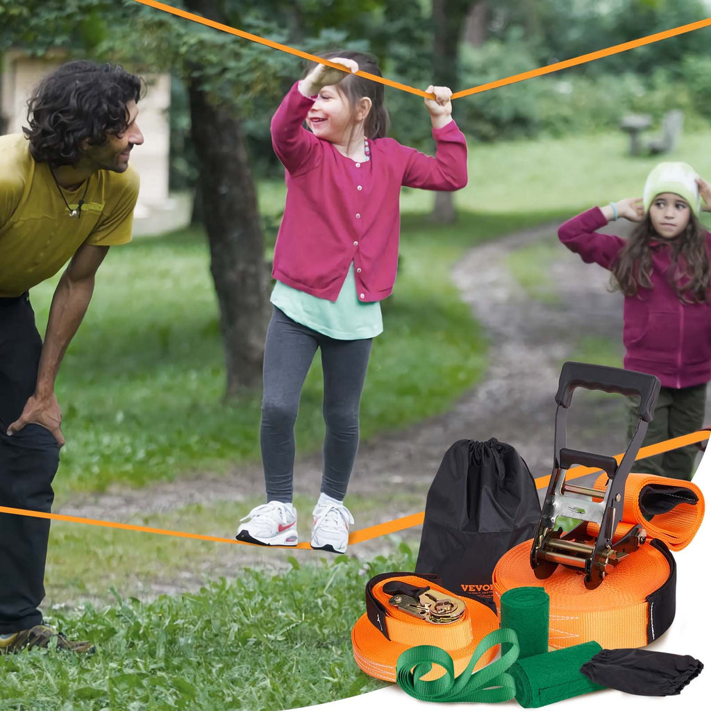 Vaikščiojimo juostos rinkinys (Slackline) VEVOR Pr-03-60, 18,3 m