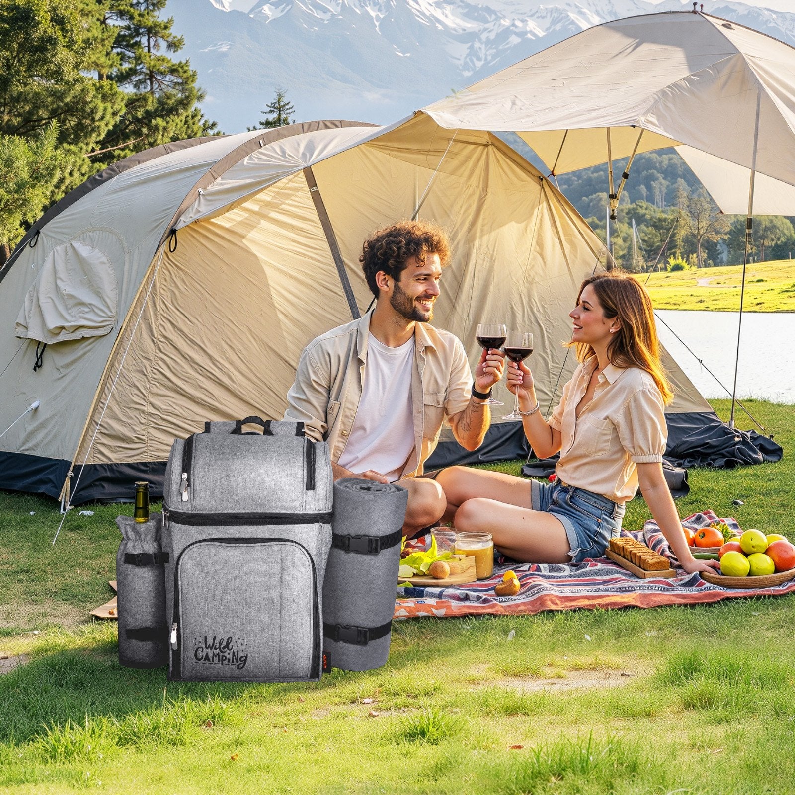 Pikniko kuprinė VEVOR TWPB-36115A2, 4 asmenims