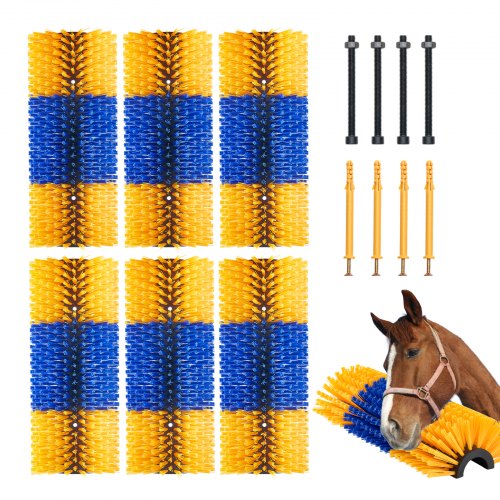 Gyvulių kasymosi šepetys VEVOR FL-CBC005, 6 vnt. rinkinys