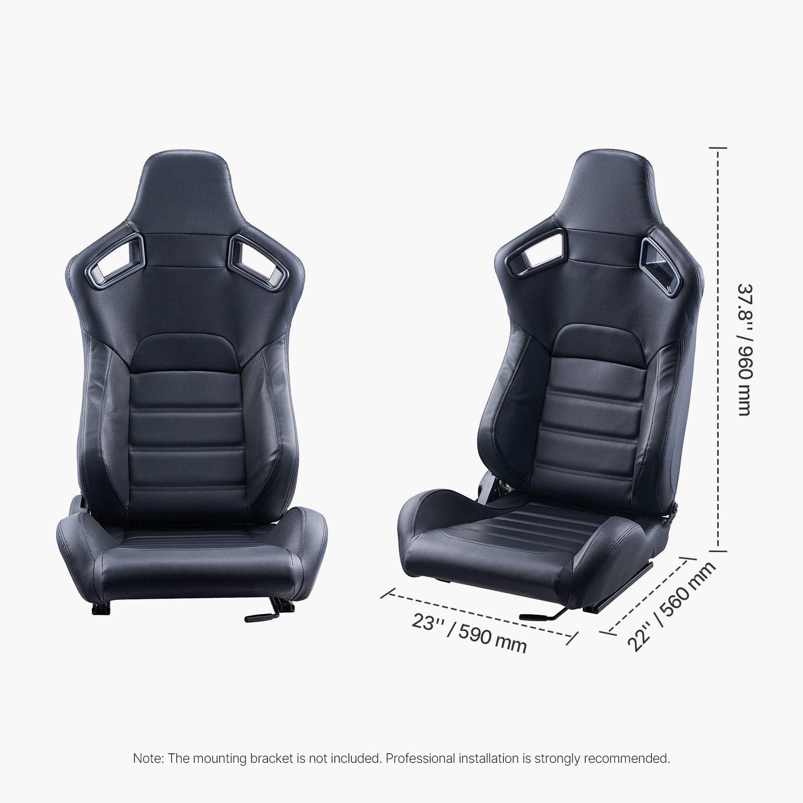 Sportinės sėdynės VEVOR H-8005, 2 vnt. komplektas