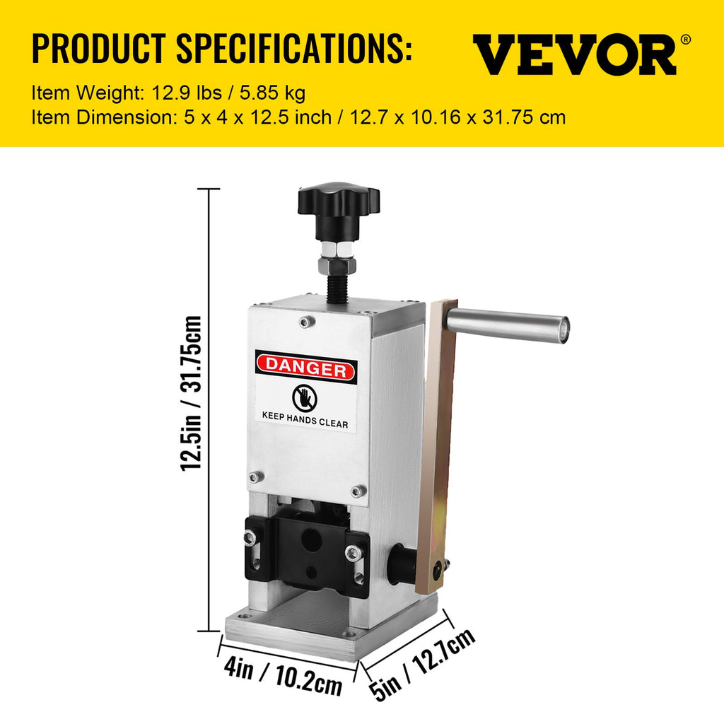 Laidų izoliacijos nuėmimo staklės VEVOR SD-25 Manual, 1,5–25 mm