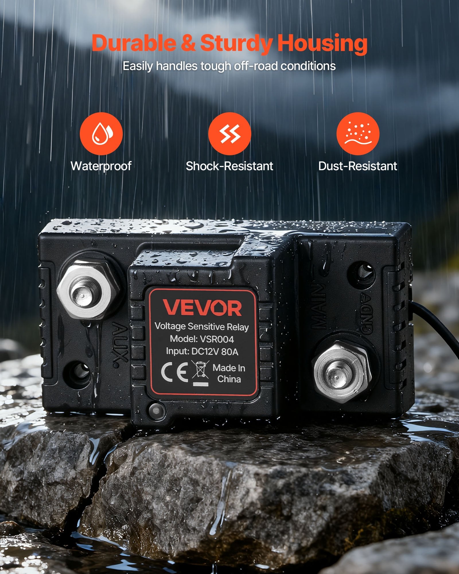 Dviejų akumuliatorių izoliatoriaus rinkinys VEVOR VSR004, 12V 80A