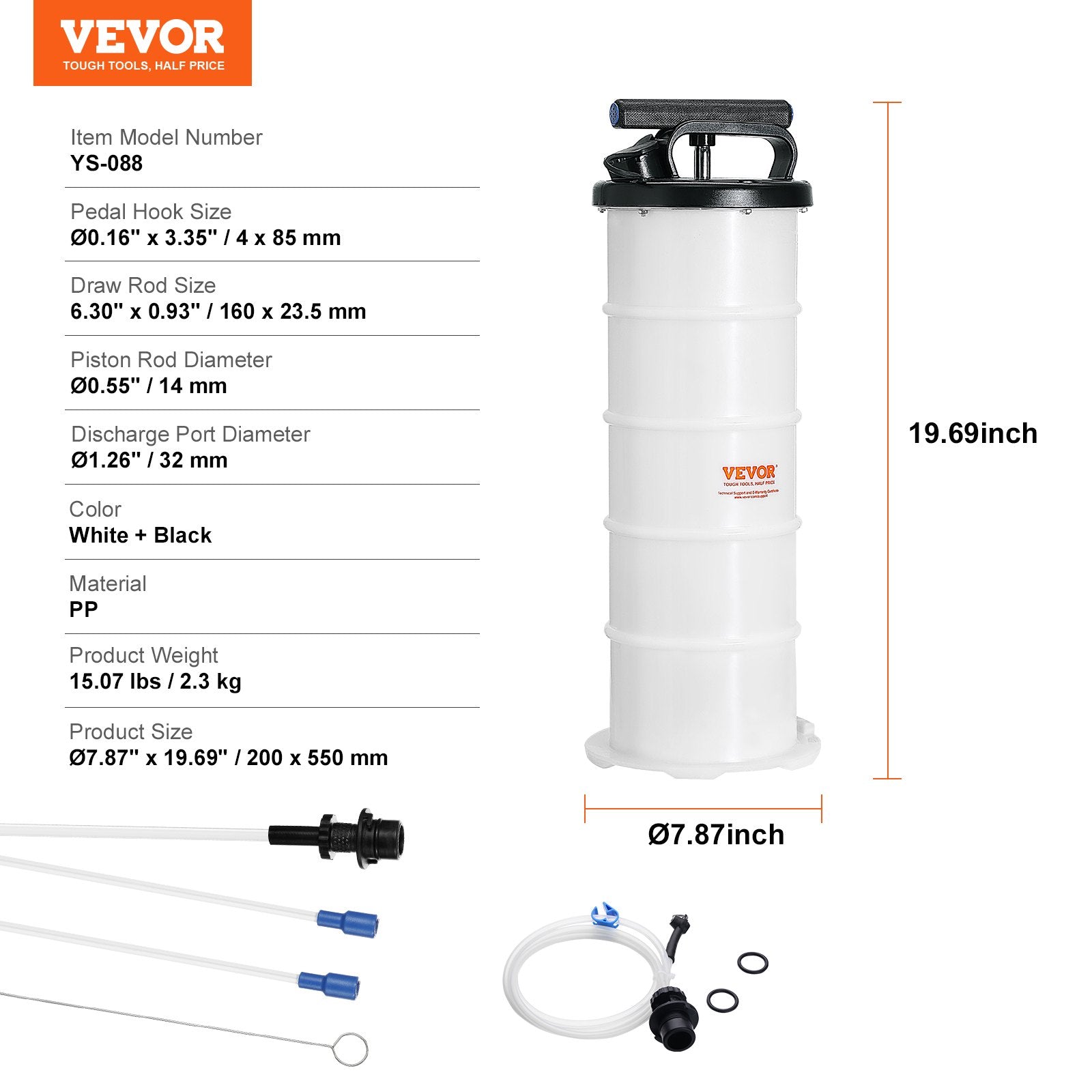 Alyvos ir skysčių siurblys VEVOR YS-087, 6,5 l