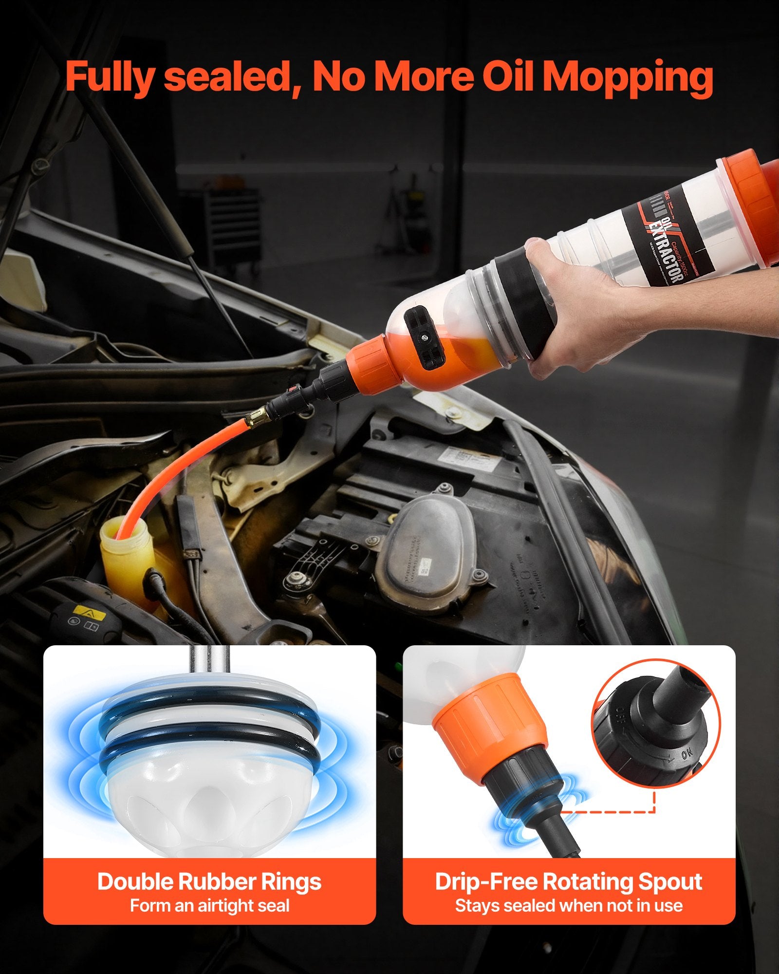 Skysčių išsiurbimo pompa VEVOR YS-0113, 1,5 l talpa