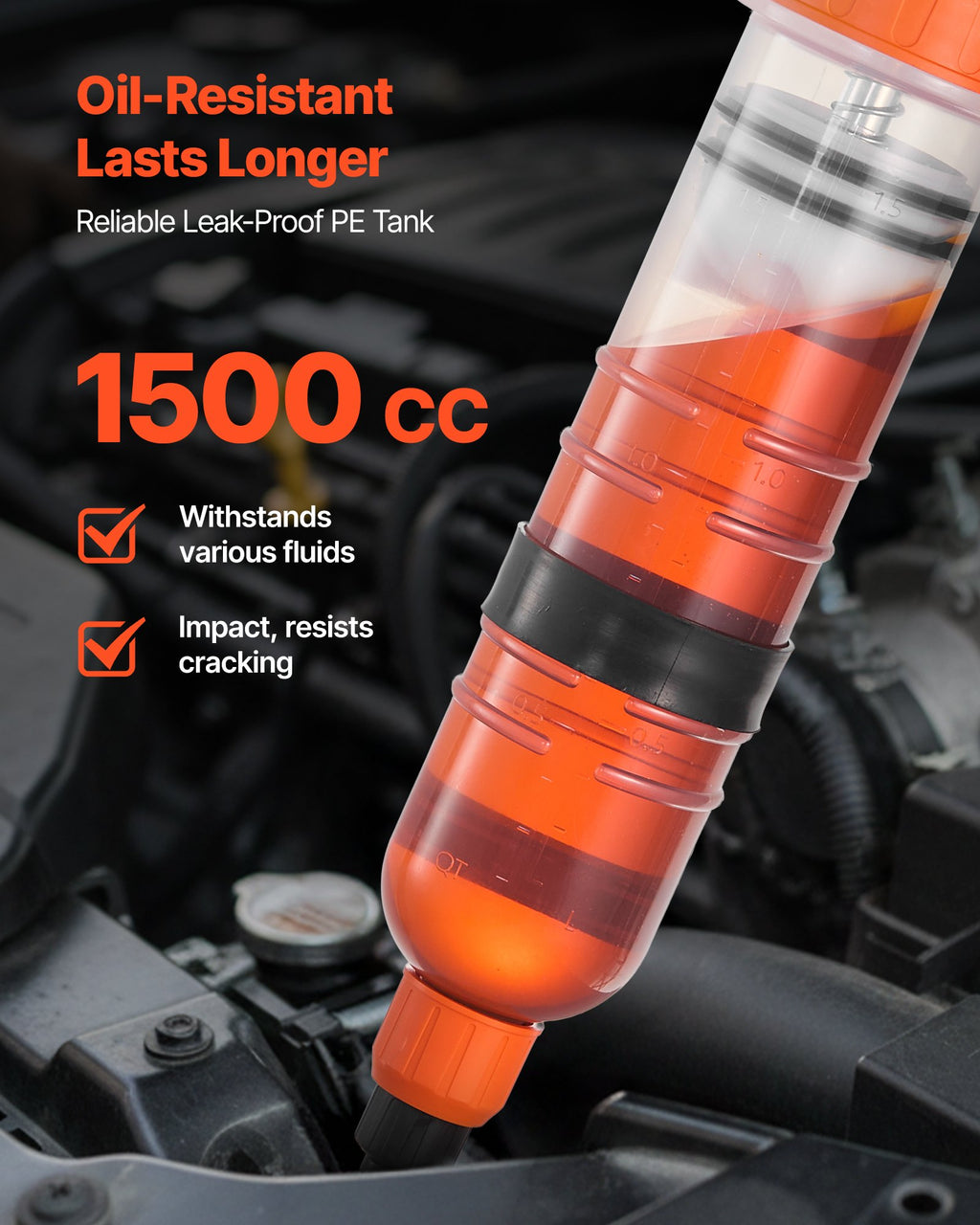Skysčių išsiurbimo pompa VEVOR YS-0113, 1,5 l talpa