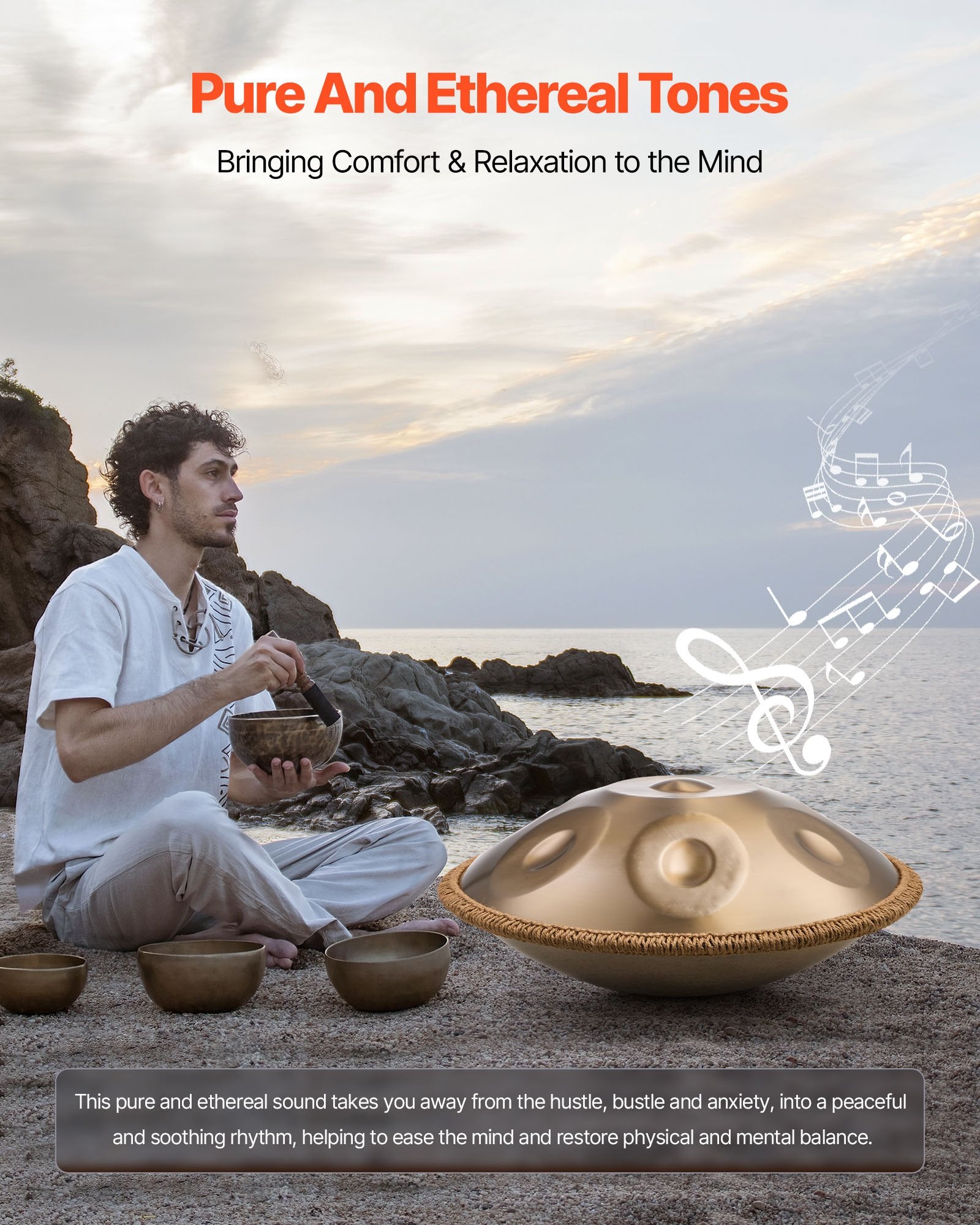 Handpan būgnas VEVOR Golden-9, 56 cm
