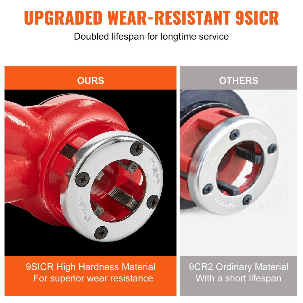 Rankinis vamzdžių sriegiklis VEVOR KT1103A, 1/2"–1" NPT
