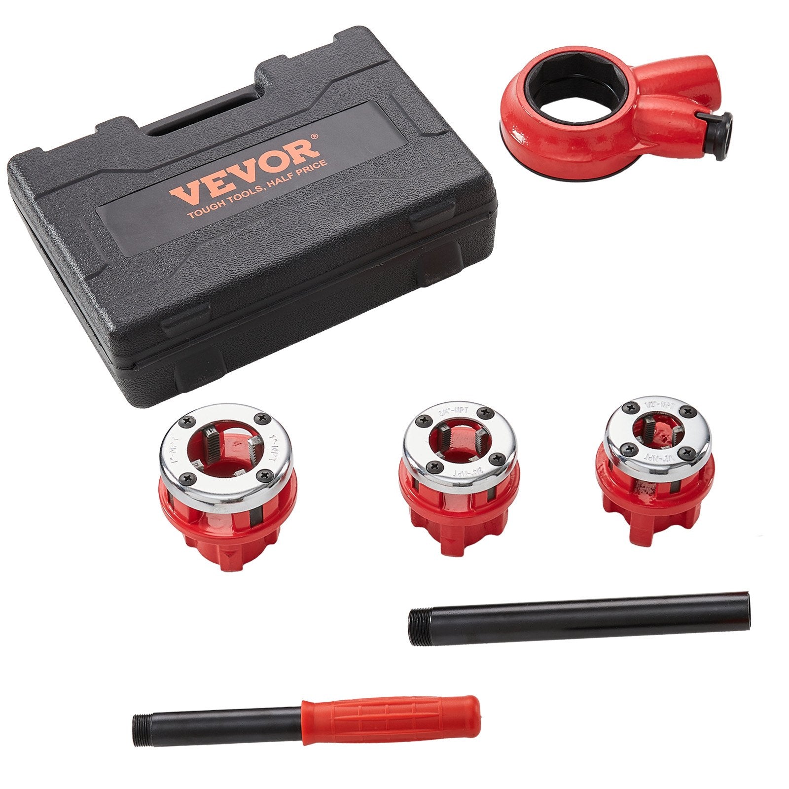 Rankinis vamzdžių sriegiklis VEVOR KT1103A, 1/2"–1" NPT