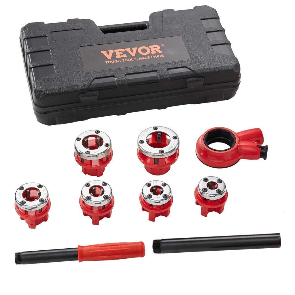 Rankinis vamzdžių sriegpjovių rinkinys VEVOR KT1106A, 1/4" - 1 1/4" NPT