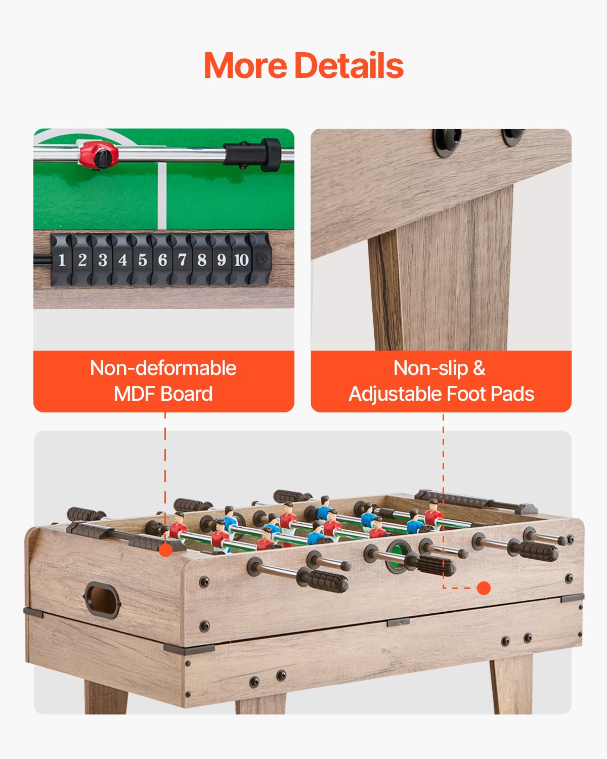 Žaidimų stalas „keturi viename“ VEVOR SUM-3217-4, 82 cm