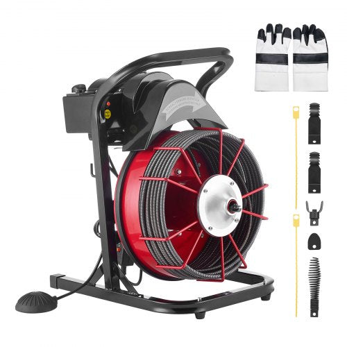 Vamzdžių valymo mašina VEVOR RC-9002G, 23 m x 10,5 mm